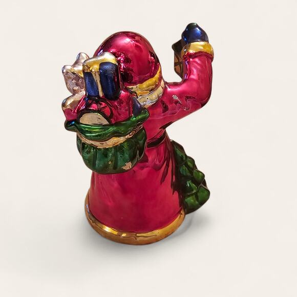 Christmas Fantasy Ltd Wonderland Lantern Santa Coll Ceramic Santa 5" Metallic - Picture 3 of 6